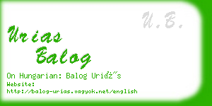 urias balog business card